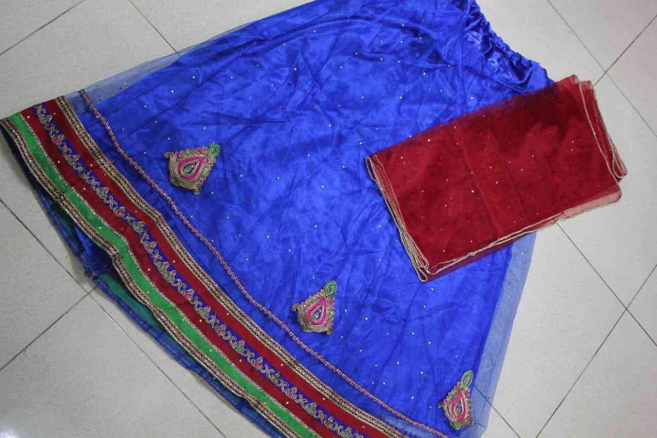 Beautiful red and blue net sharara