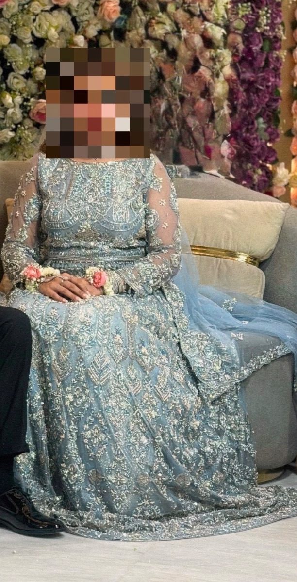 Luxury Ice Blue Bridal Dress for Sale