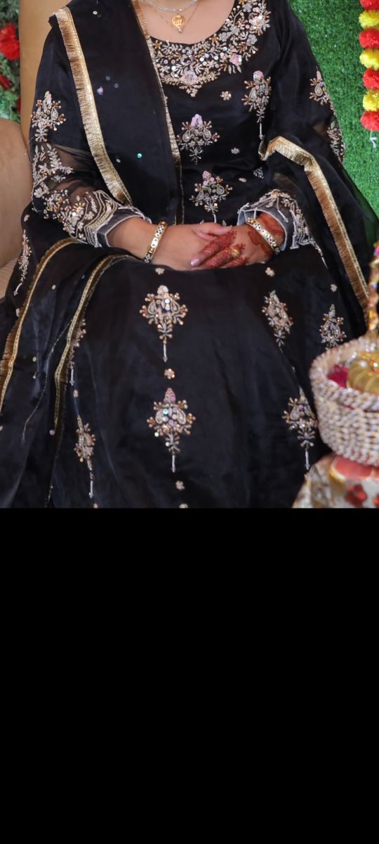 Black party wear lehnga