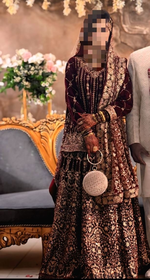Maroon bridal lehenga
